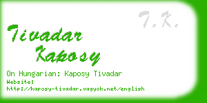 tivadar kaposy business card